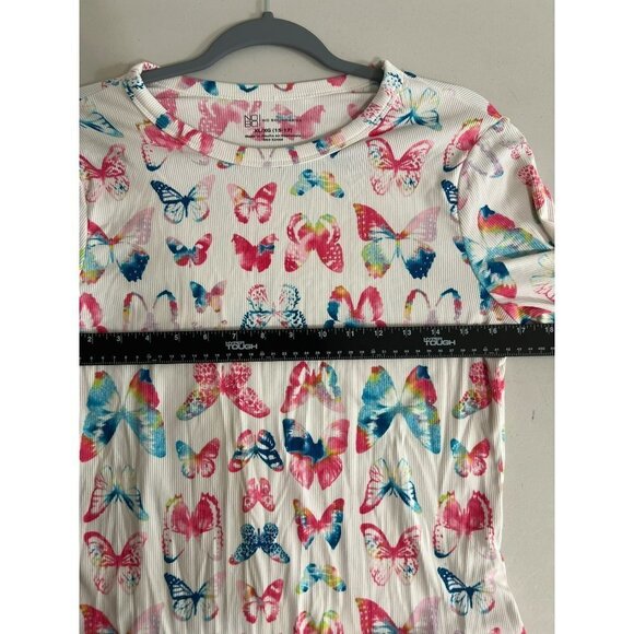 NOBO No Boundaries Butterfly Long Sleeve Ribbed Shirt XL ( Junior's 15-17) Mulit - Picture 6 of 6
